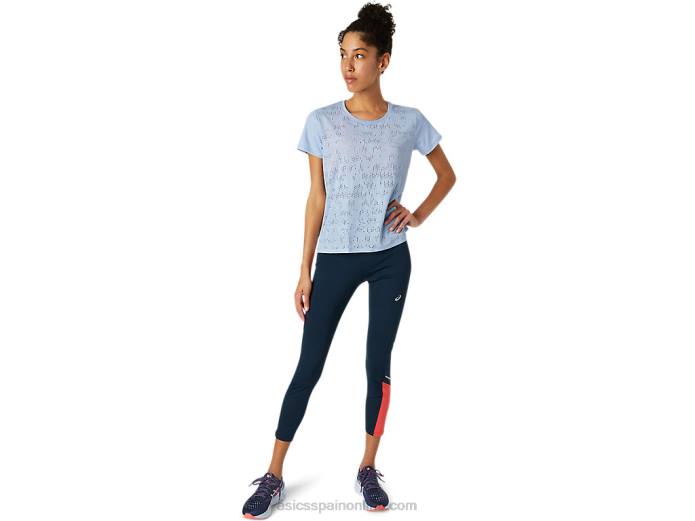 camiseta de manga corta ventilada para mujer Asics 4L683836 neblina