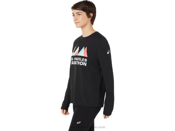 camiseta de manga larga lam ready-set ii para mujer Asics 4L683643 rendimiento negro