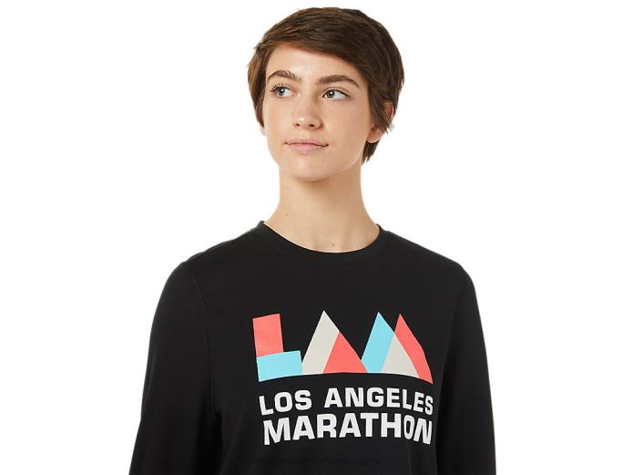 camiseta de manga larga lam ready-set ii para mujer Asics 4L683643 rendimiento negro