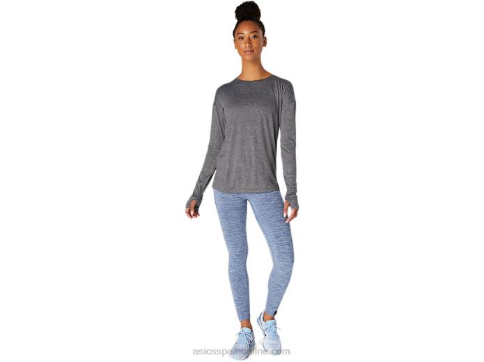 camiseta de manga larga para mujer Asics 4L683674 rendimiento negro