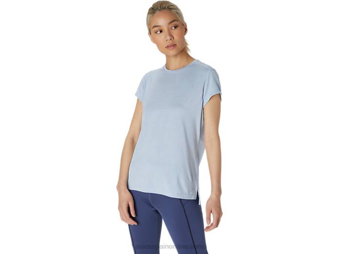 camiseta dorai de manga corta para mujer Asics 4L683810 brezo de niebla