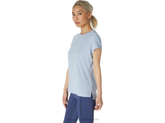 camiseta dorai de manga corta para mujer Asics 4L683810 brezo de niebla