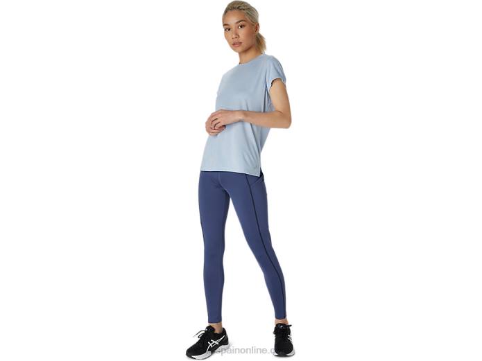 camiseta dorai de manga corta para mujer Asics 4L683810 brezo de niebla