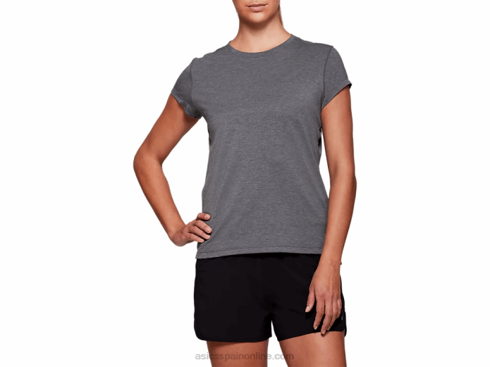 camiseta dorai de manga corta para mujer Asics 4L684035 brezo gris oscuro