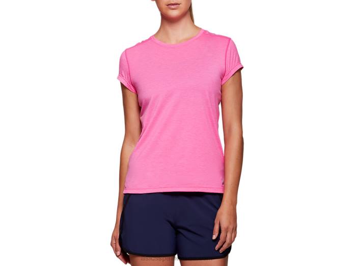 camiseta dorai de manga corta para mujer Asics 4L684054 brezo rosa brillante