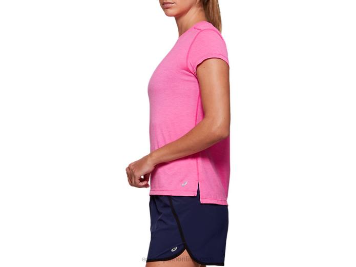 camiseta dorai de manga corta para mujer Asics 4L684054 brezo rosa brillante