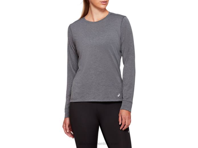 camiseta dorai de manga larga para mujer Asics 4L684177 brezo gris oscuro