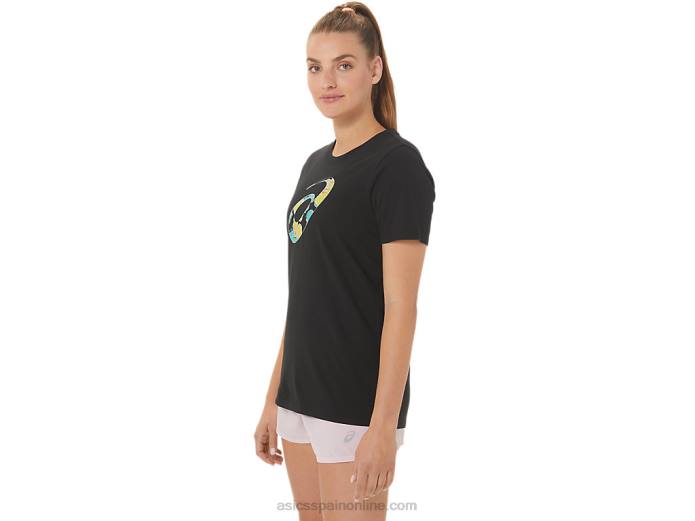 espiral de hibisco de mujer una tripulación Asics 4L683010 rendimiento negro