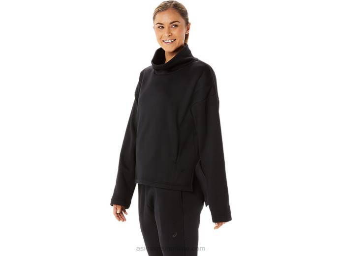 jersey de punto cepillado para mujer Asics 4L682911 rendimiento negro