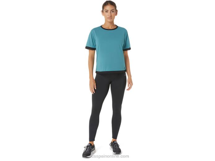 kate malla de manga corta para mujer Asics 4L682840 pino brumoso