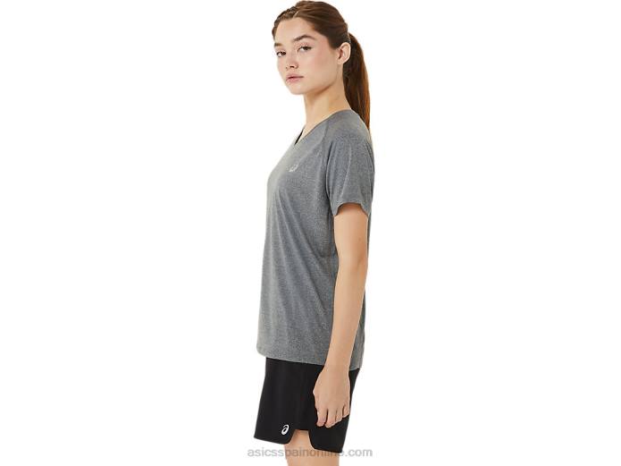 lyte cuello en v de mujer listo para usar Asics 4L683377 brezo gris oscuro