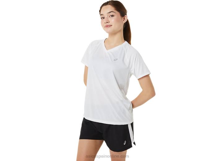 lyte cuello en v de mujer listo para usar Asics 4L683389 blanco brillante
