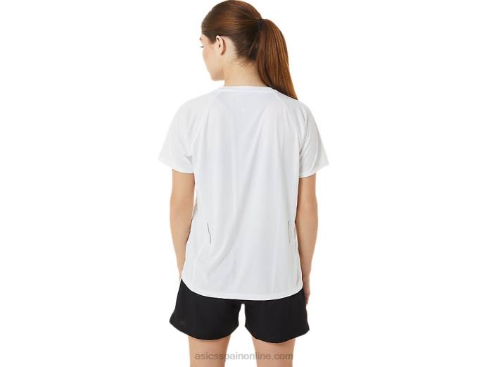 lyte cuello en v de mujer listo para usar Asics 4L683389 blanco brillante