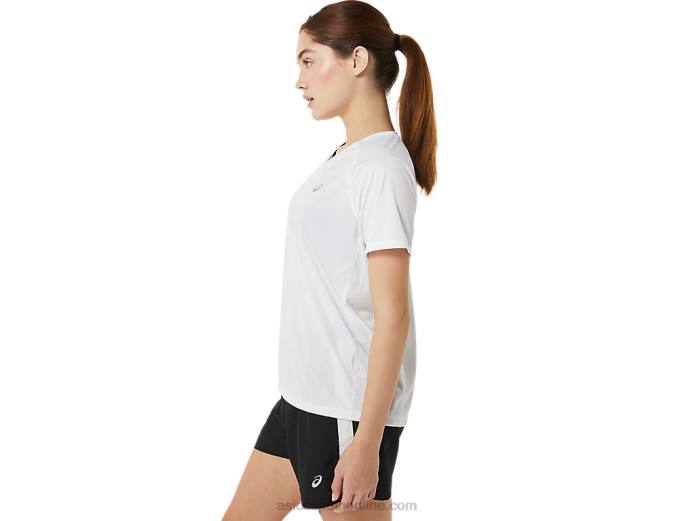 lyte cuello en v de mujer listo para usar Asics 4L683389 blanco brillante
