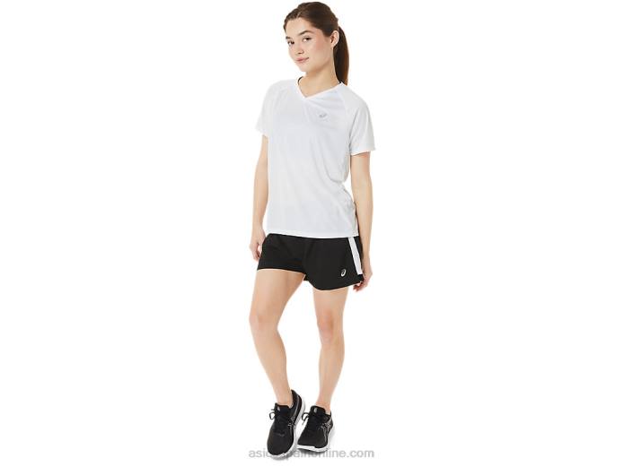 lyte cuello en v de mujer listo para usar Asics 4L683389 blanco brillante
