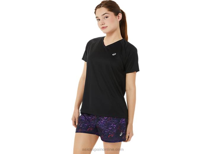 lyte cuello en v de mujer listo para usar Asics 4L683498 rendimiento negro