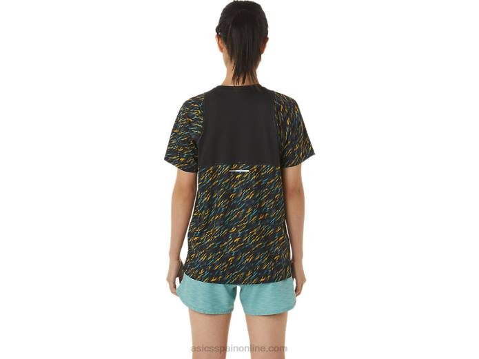 manga corta pr lyte run mujer Asics 4L683388 sombra de noche/estampado de salvia