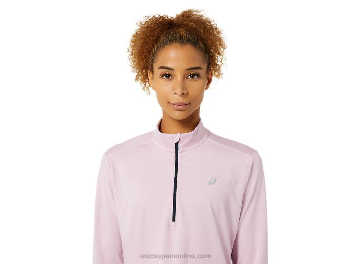 media cremallera confeccionada para mujer Asics 4L683496 rosa claro/azul francés