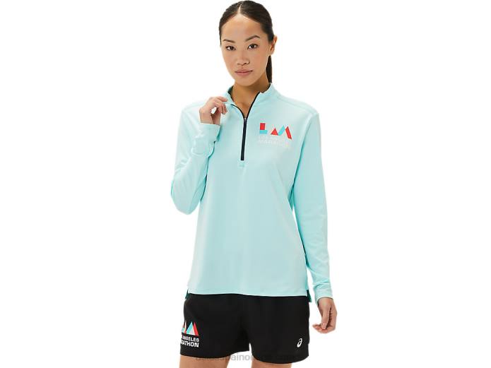 media cremallera lista para mujer Asics 4L683307 azul claro/azul francés