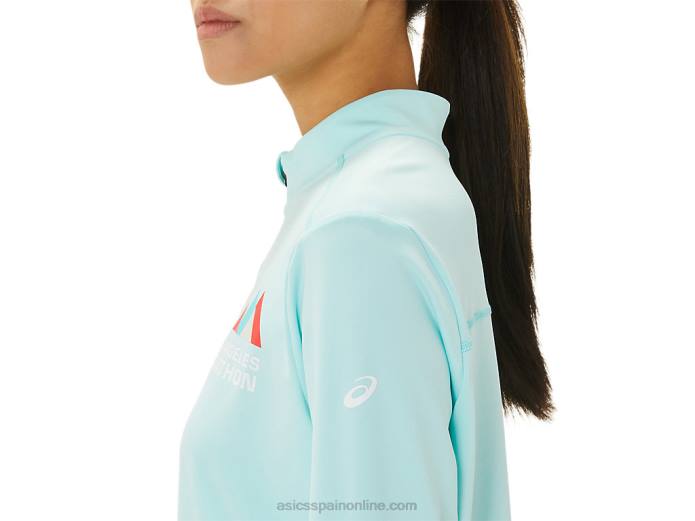 media cremallera lista para mujer Asics 4L683307 azul claro/azul francés