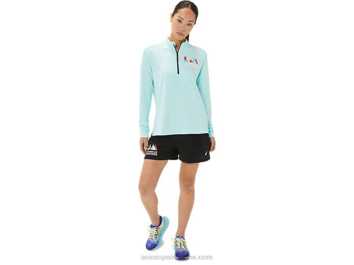 media cremallera lista para mujer Asics 4L683307 azul claro/azul francés