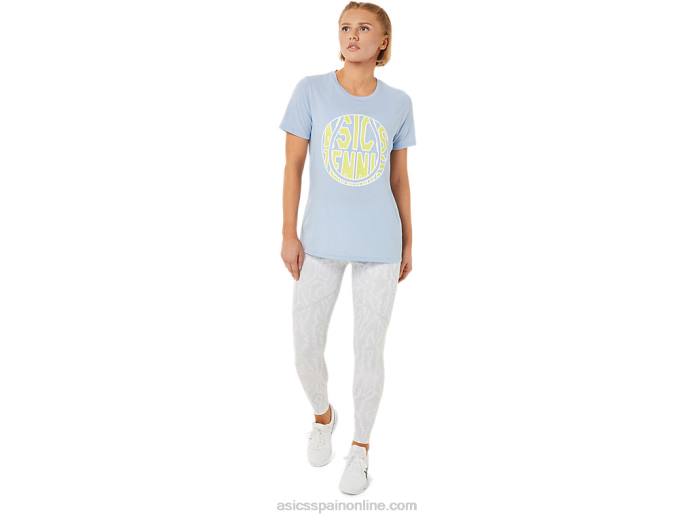 nueva camiseta con gráfico strong 92 para mujer Asics 4L683761 niebla/amarillo resplandor