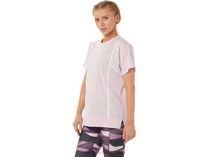 nueva camiseta de manga corta strong 92 para mujer Asics 4L683269 rosa claro/blanco brillante