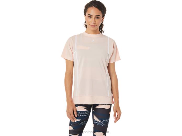 nueva camiseta de manga corta strong 92 para mujer Asics 4L683281 brisa/blanco brillante