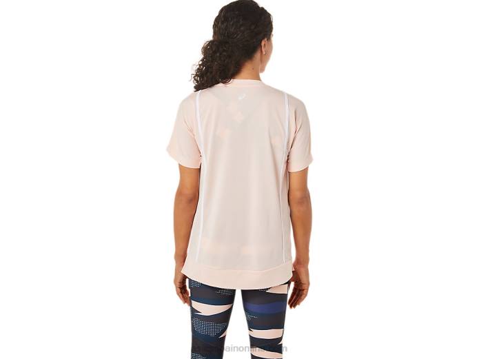 nueva camiseta de manga corta strong 92 para mujer Asics 4L683281 brisa/blanco brillante