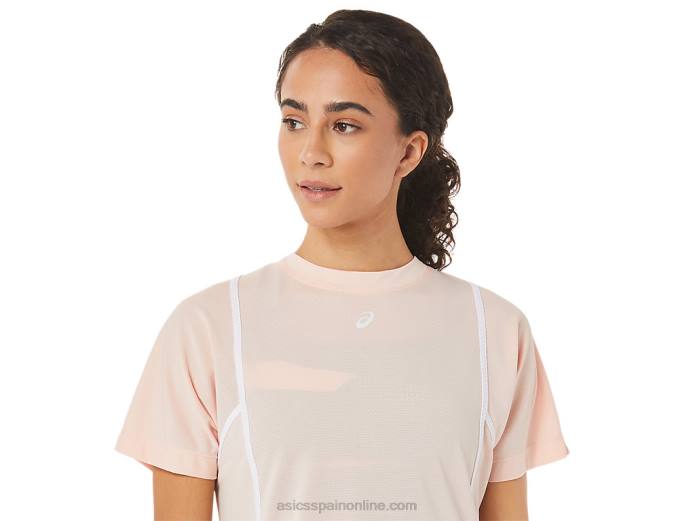 nueva camiseta de manga corta strong 92 para mujer Asics 4L683281 brisa/blanco brillante