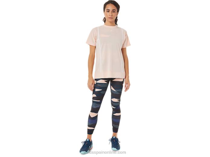 nueva camiseta de manga corta strong 92 para mujer Asics 4L683281 brisa/blanco brillante
