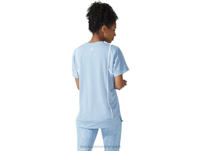 nueva camiseta de manga corta strong 92 para mujer Asics 4L683753 niebla/blanco brillante