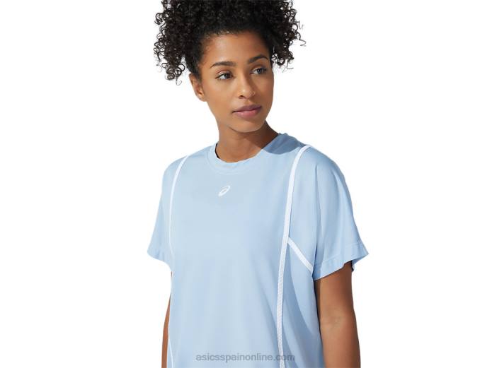 nueva camiseta de manga corta strong 92 para mujer Asics 4L683753 niebla/blanco brillante