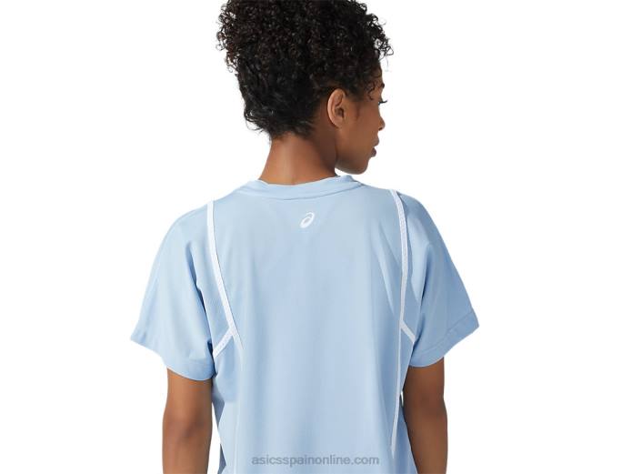 nueva camiseta de manga corta strong 92 para mujer Asics 4L683753 niebla/blanco brillante