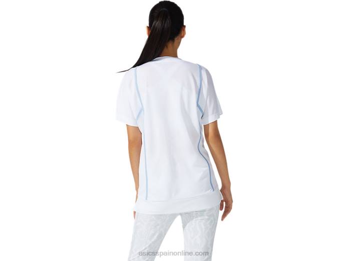 nueva camiseta de manga corta strong 92 para mujer Asics 4L683790 blanco brillante/niebla