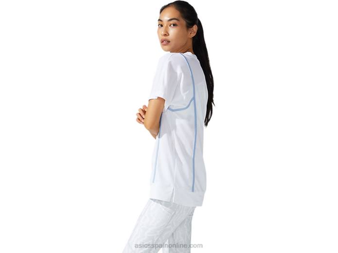 nueva camiseta de manga corta strong 92 para mujer Asics 4L683790 blanco brillante/niebla