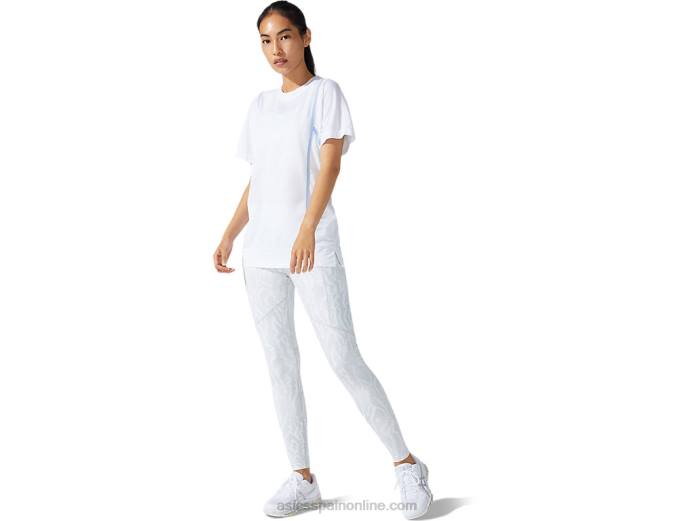 nueva camiseta de manga corta strong 92 para mujer Asics 4L683790 blanco brillante/niebla