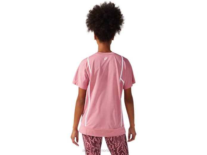 nueva camiseta de manga corta strong 92 para mujer Asics 4L683817 rosa ahumado/blanco brillante