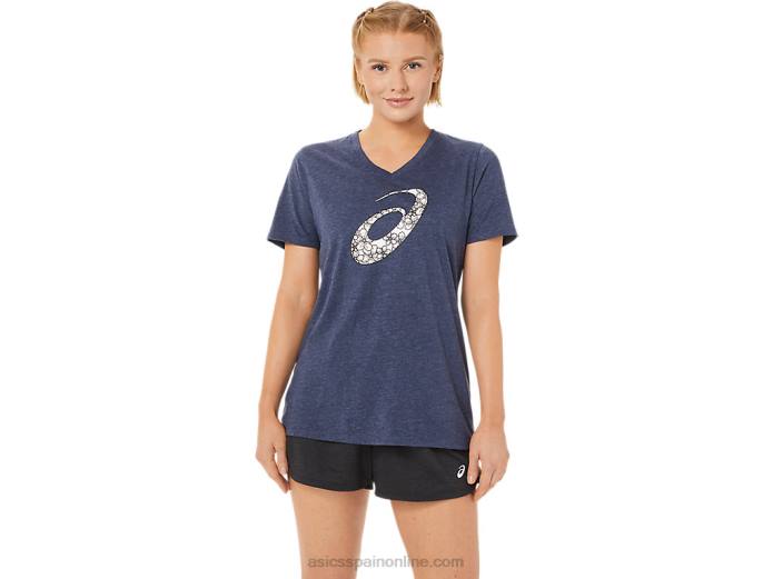 playera de manga corta con cuello en v de flor de cerezo para mujer Asics 4L683733 brezo chaquetón