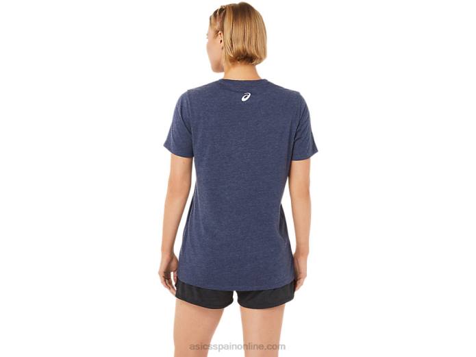 playera de manga corta con cuello en v de flor de cerezo para mujer Asics 4L683733 brezo chaquetón