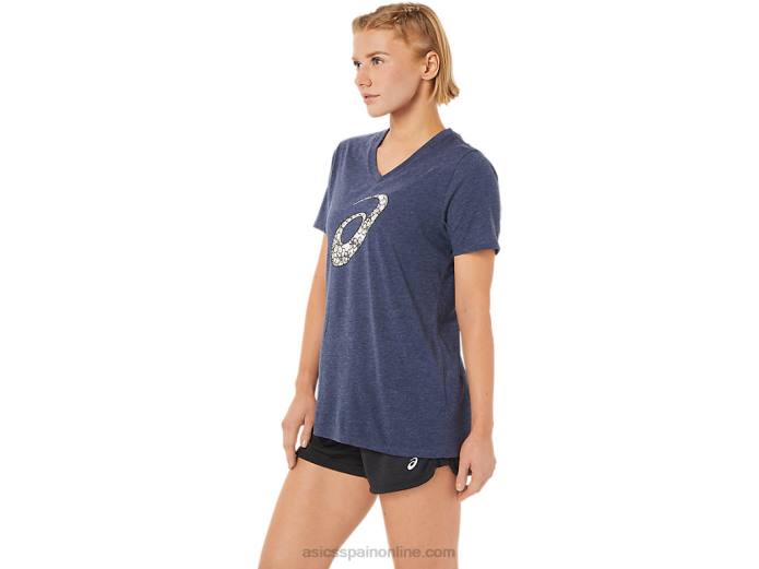 playera de manga corta con cuello en v de flor de cerezo para mujer Asics 4L683733 brezo chaquetón