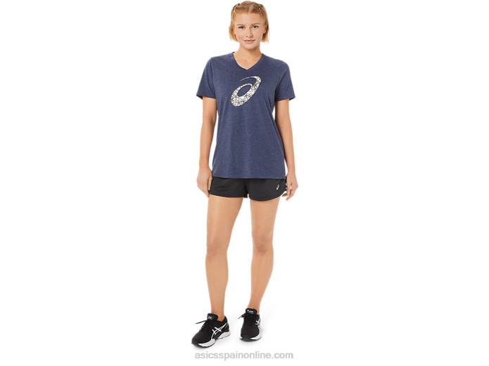 playera de manga corta con cuello en v de flor de cerezo para mujer Asics 4L683733 brezo chaquetón