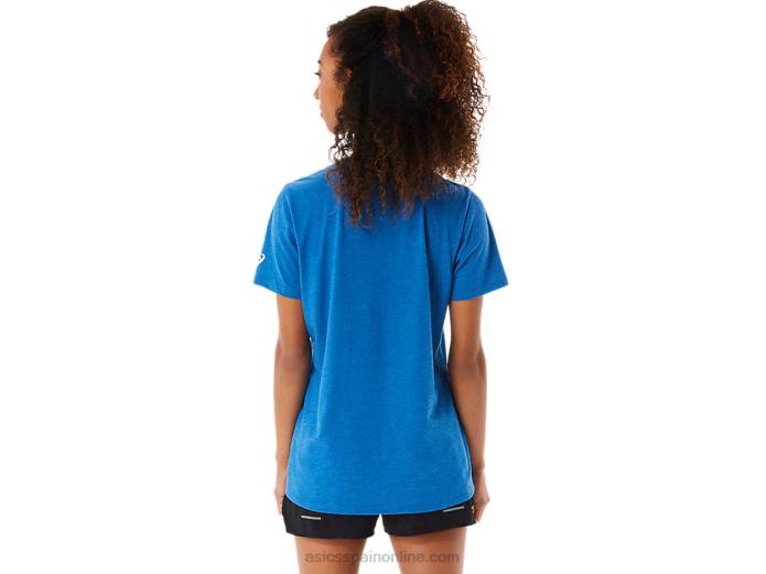 playera de manga corta para mujer con cuello en v est 1977 Asics 4L682982 unidad de lago