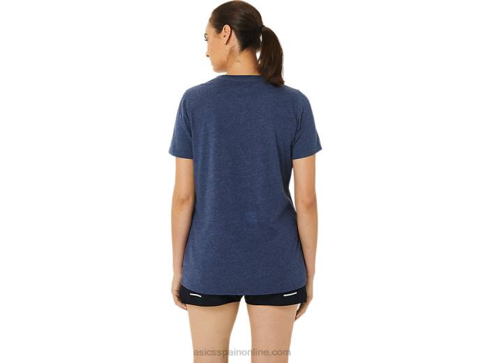 playera de manga corta para mujer con cuello en v est 1977 Asics 4L683202 brezo chaquetón