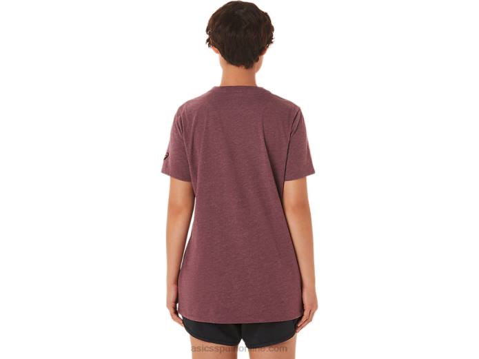 playera de manga corta para mujer con cuello en v est 1977 Asics 4L683421 Brezo profundo de Marte