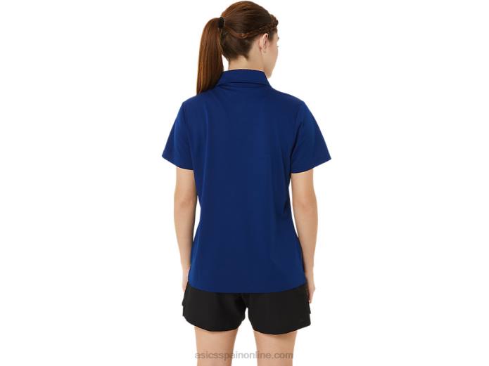 polo con degradado hexagonal para mujer wch Asics 4L683214 azul oscuro (pantone 281c)