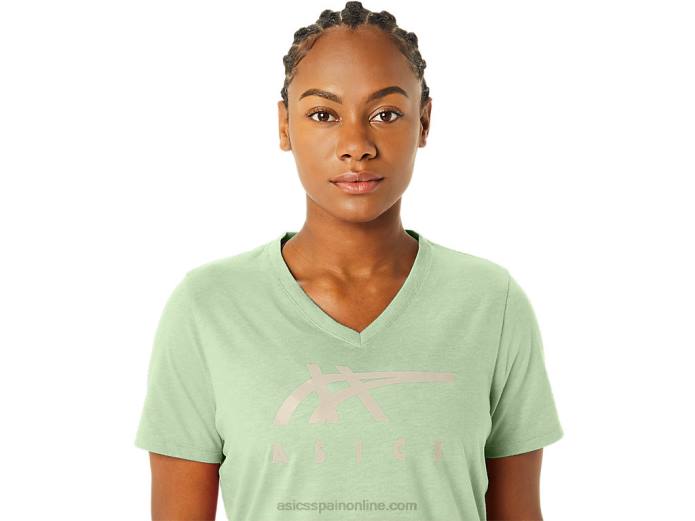 rayas de mujer con cuello en v Asics 4L682214 susurro brezo verde