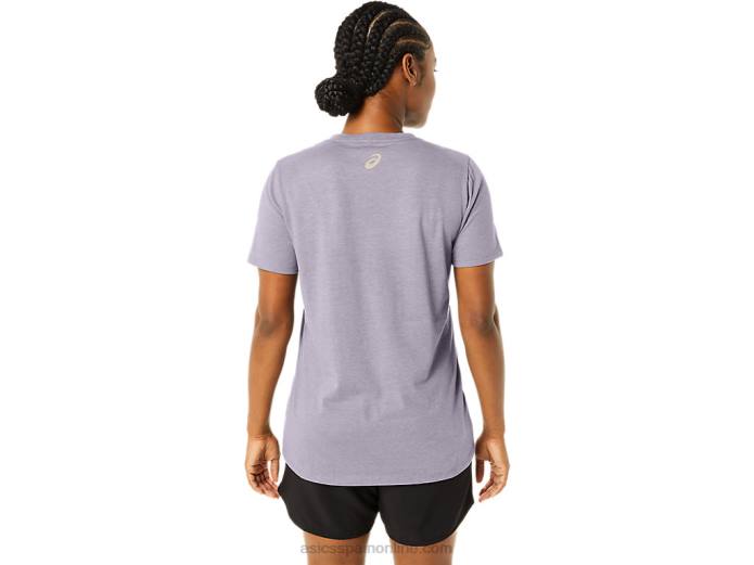 rayas de mujer con cuello en v Asics 4L682263 violeta anochecer