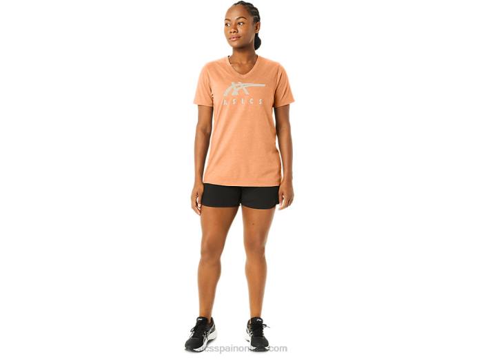 rayas de mujer con cuello en v Asics 4L682349 duna de verano