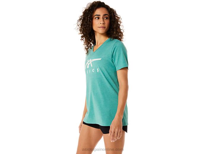 rayas de mujer con cuello en v Asics 4L682831 brezo sabio